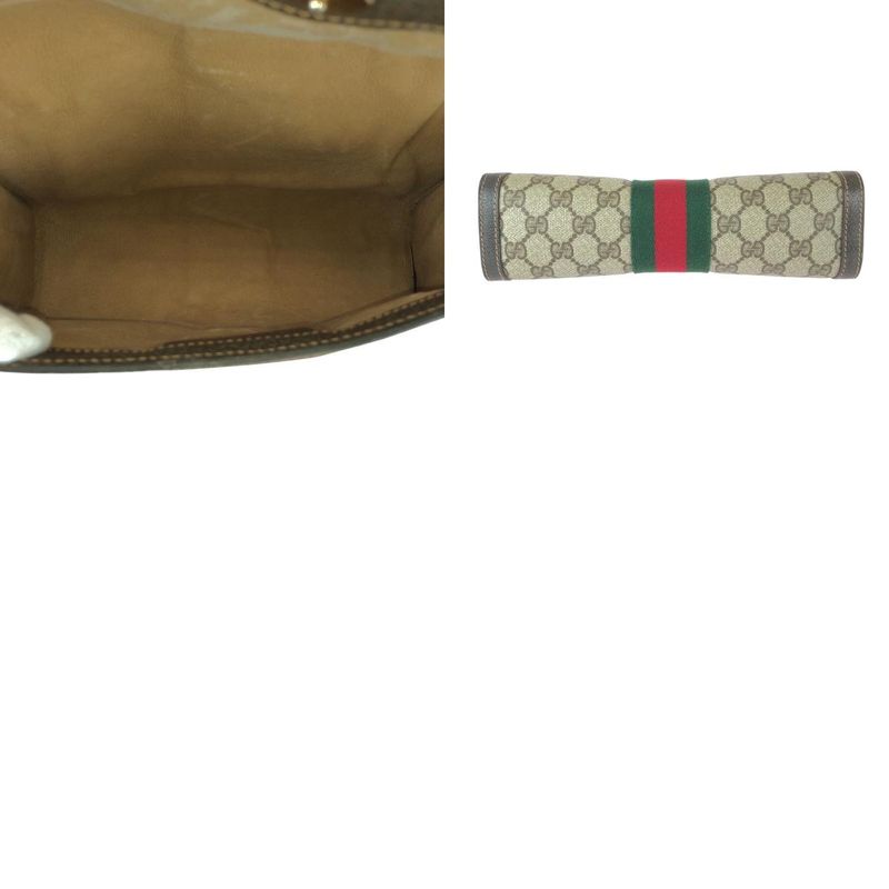 Gucci Vintage Sherry Clutch Beige Brown