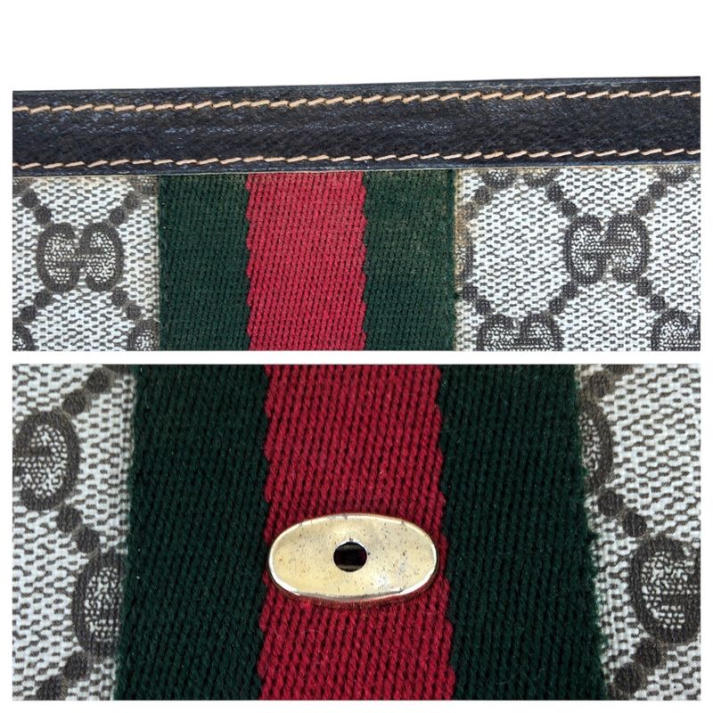 Gucci Vintage Sherry Clutch Beige Brown