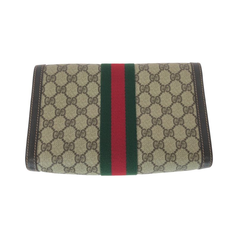 Gucci Vintage Sherry Clutch Beige Brown
