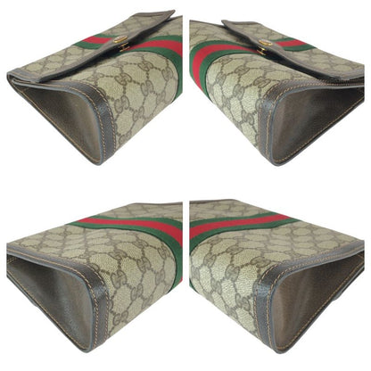 Gucci Vintage Sherry Clutch Beige Brown