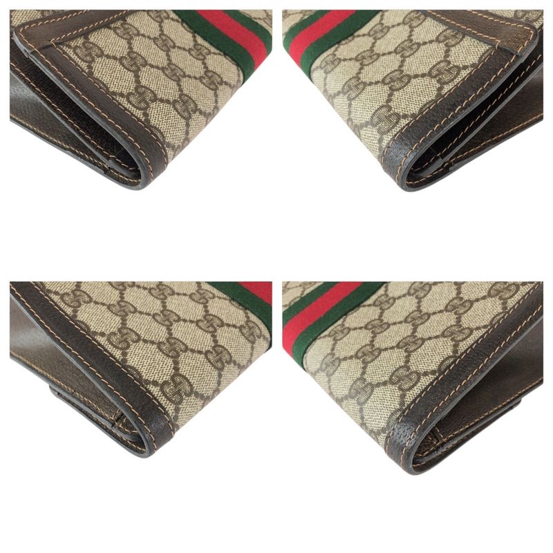 Gucci Vintage Sherry Clutch Beige Brown