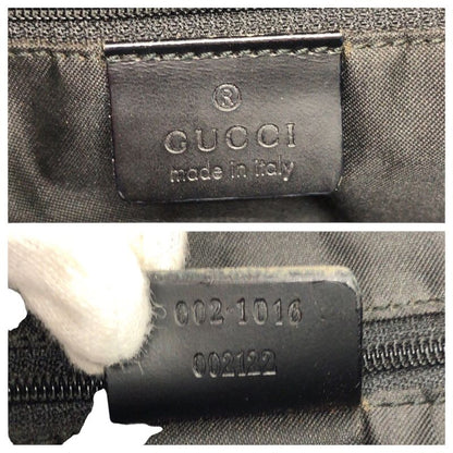 Gucci Bamboo GG Pattern Black Silver Nylon Tote