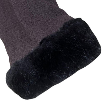 Saint Laurent Yves Vintage Brown Wool Nylon Faux Fur Shoulder Bag