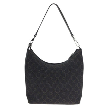 Gucci Hobo Brown Dark Silver GG Canvas Leather Brown Dark Brown