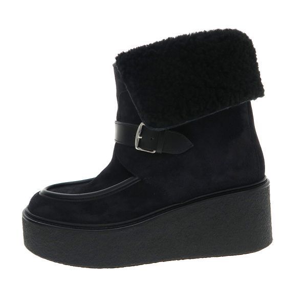 Hermes Moutonbutts Heel Suede Black