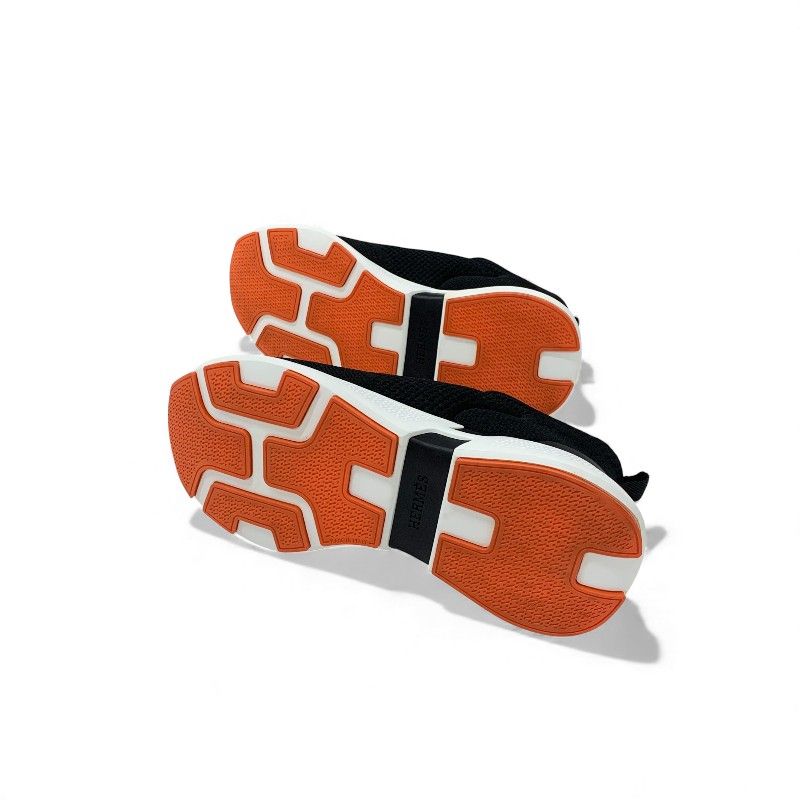 Hermes Heroes Sneaker Shoes Fabric Mesh Black Logo