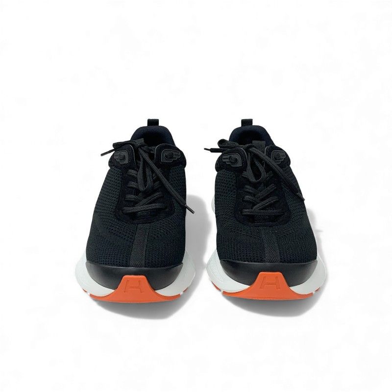 Hermes Heroes Sneaker Shoes Fabric Mesh Black Logo
