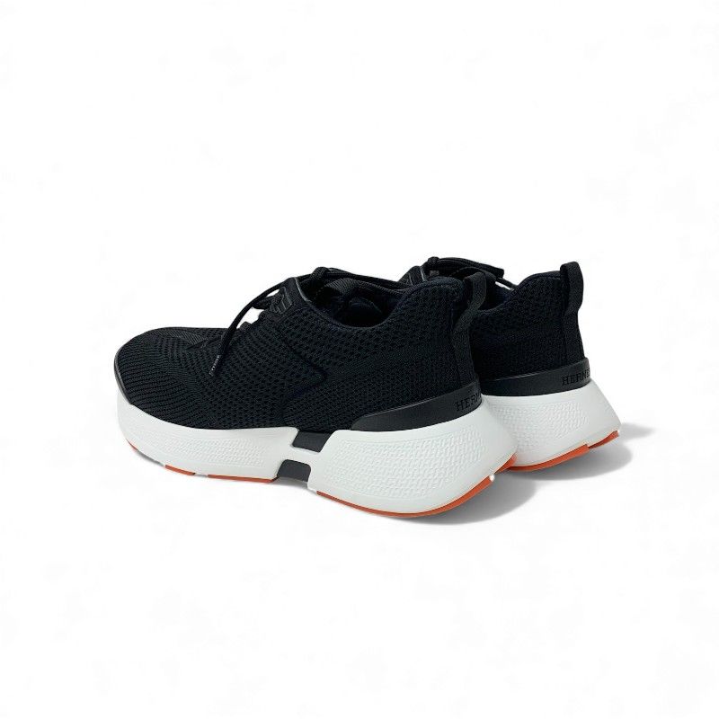 Hermes Heroes Sneaker Shoes Fabric Mesh Black Logo