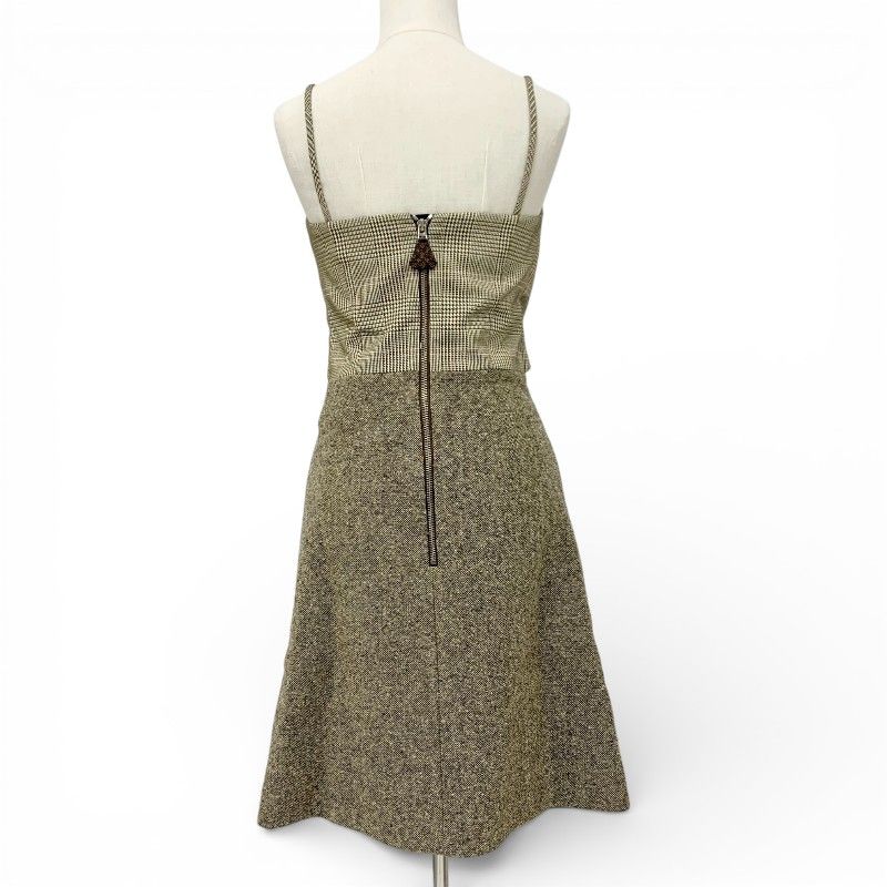 Louis Vuitton Dress Brown Tweed Monogram