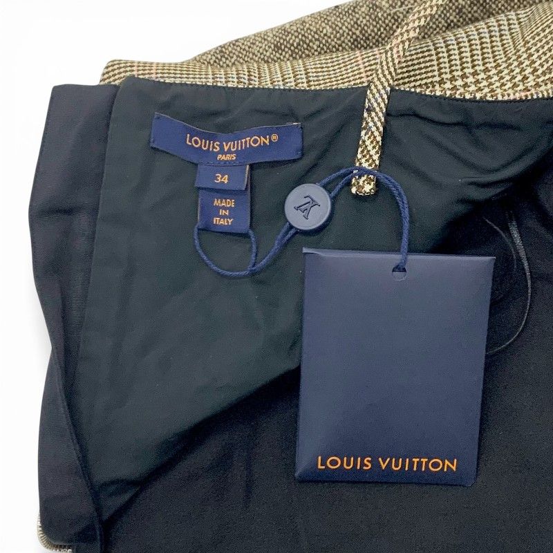 Louis Vuitton Dress Brown Tweed Monogram
