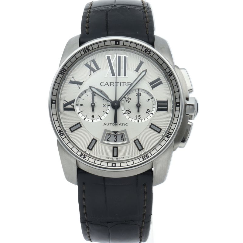 Cartier Caliber de Chronograph Watch Box SS Leather