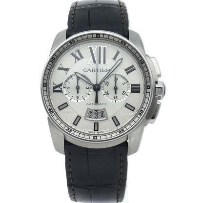 Cartier Caliber de Chronograph Watch Box SS Leather