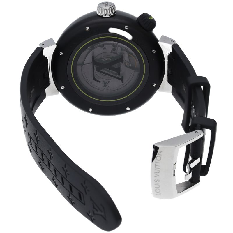 Louis Vuitton Tambour Street Diver Neon Black Watch Box SS