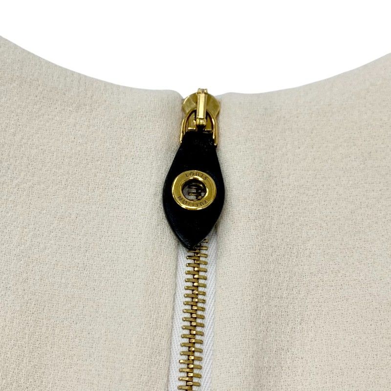 Louis Vuitton Dress Ivory Black Gold Scallop Detail A-line Ivory- Black