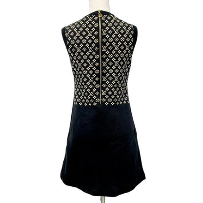 Louis Vuitton Dress Black Monogram Logo