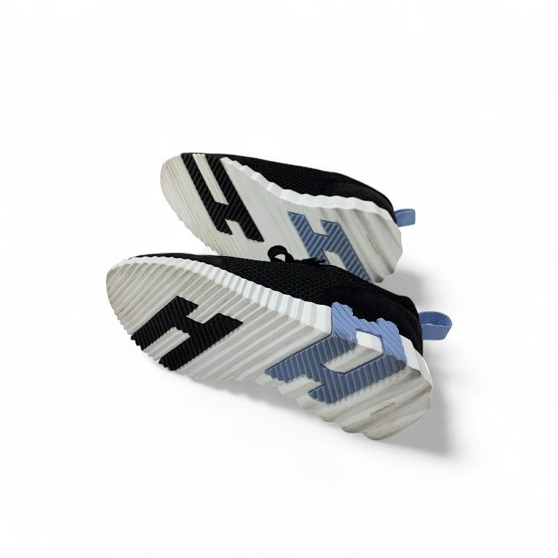 Hermes Bouncing Sneakers Shoes Suede Fabric Black Blue