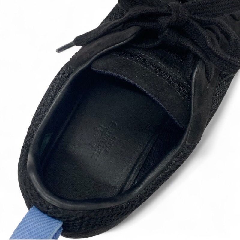 Hermes Bouncing Sneakers Shoes Suede Fabric Black Blue