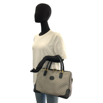 Gucci Vintage Micro GG Gray Navy Gold 002 122 Handbag