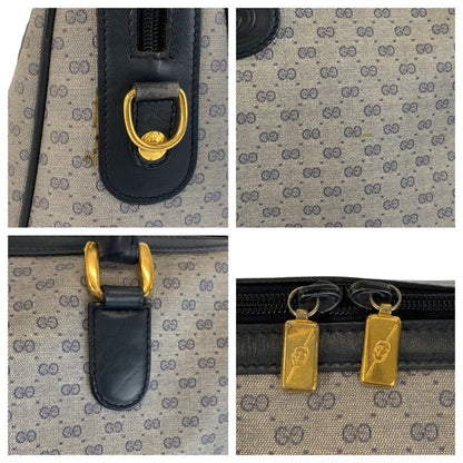 Gucci Vintage Micro GG Gray Navy Gold 002 122 Handbag