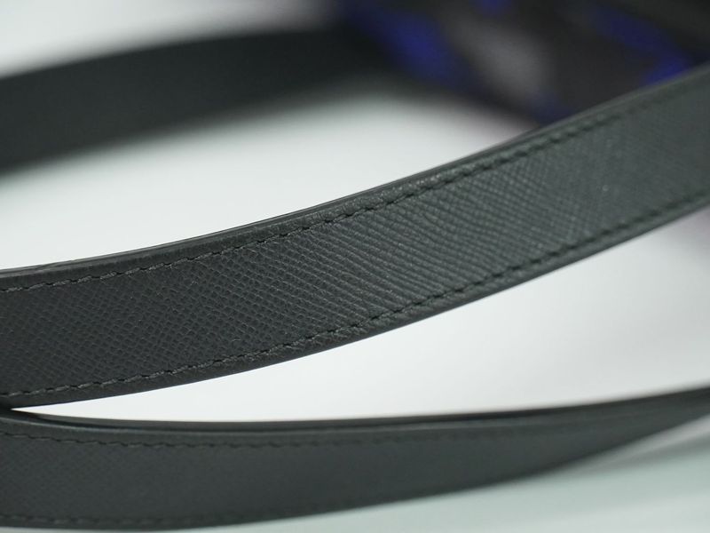 Prada Pistol Pattern Tote Nylon Black Blue Outside Black Blue