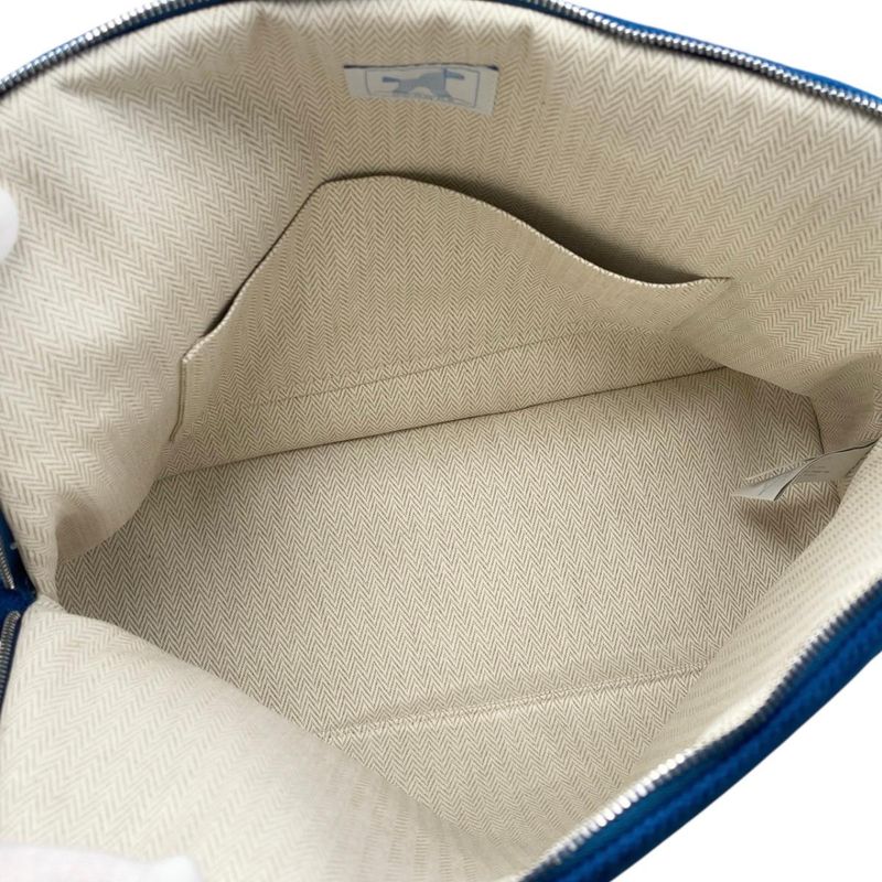 Hermes Pouch Bolide Animo Natte 01 Cotton Blue Pan Blue Bread