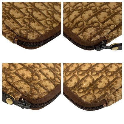 Dior Trotter Beige Brown Gold Clutch
