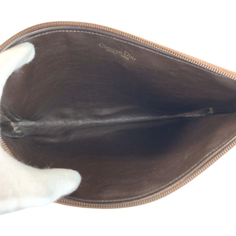 Dior Trotter Beige Brown Gold Clutch