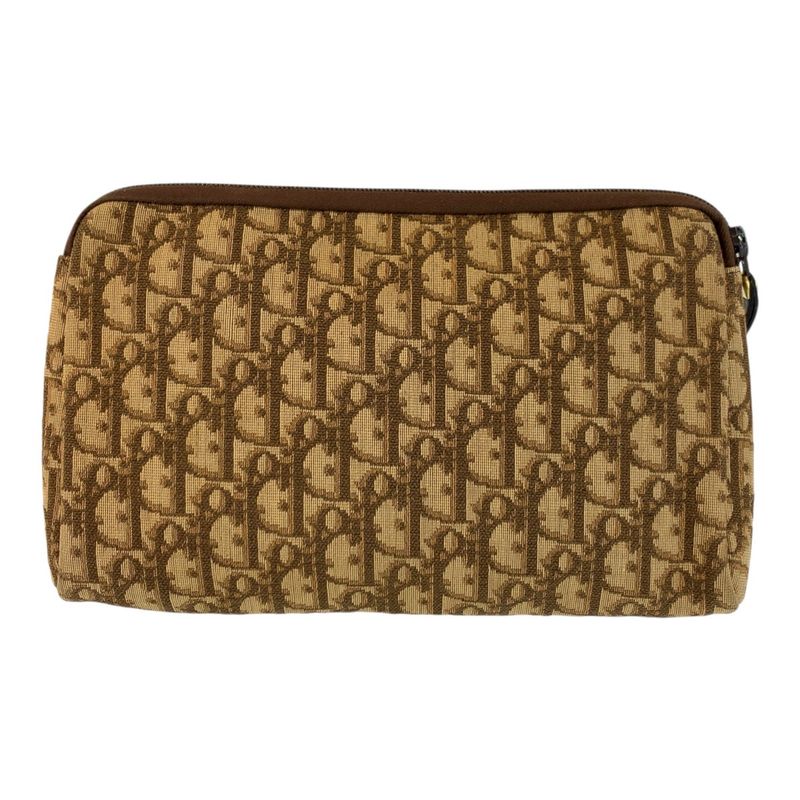 Dior Trotter Beige Brown Gold Clutch