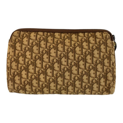 Dior Trotter Beige Brown Gold Clutch