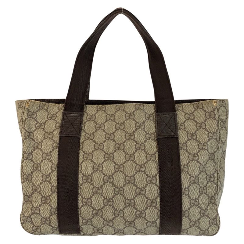 Gucci Beige Brown GG Supreme Canvas Tote