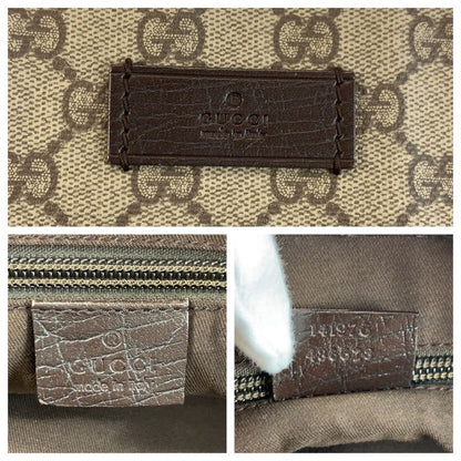Gucci Beige Brown GG Supreme Canvas Tote