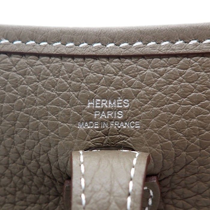 Hermes Shoulder Bag Evelyne TPM Amazone Etoupe Blue Indigo