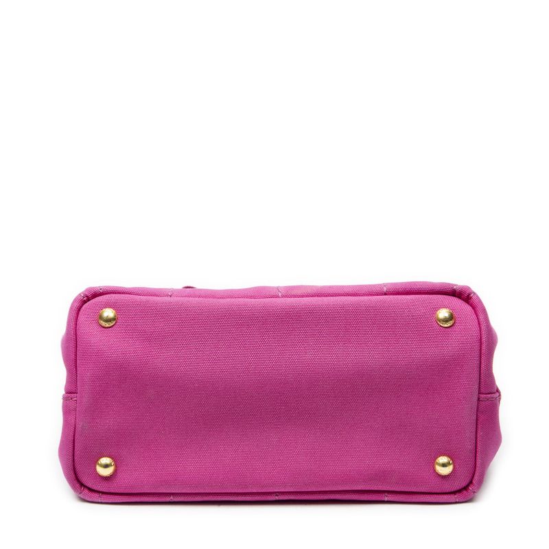 Prada Canapa Small Tote Pink Canvas