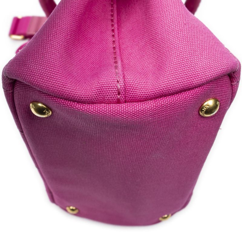 Prada Canapa Small Tote Pink Canvas