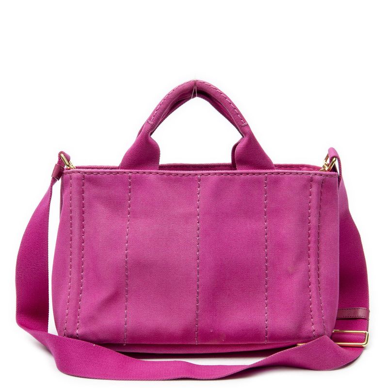 Prada Canapa Small Tote Pink Canvas