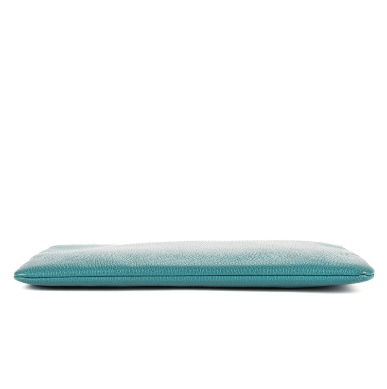 Gucci Bamboo Braided Tassel Zip Clutch Light Blue Grain Leather