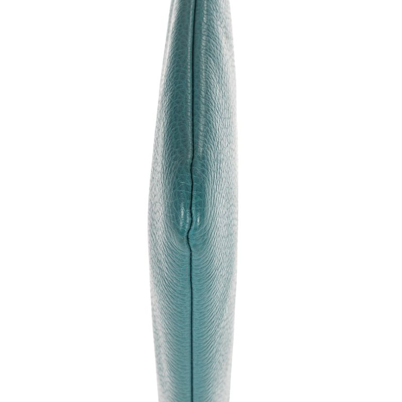 Gucci Bamboo Braided Tassel Zip Clutch Light Blue Grain Leather