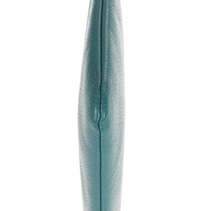 Gucci Bamboo Braided Tassel Zip Clutch Light Blue Grain Leather