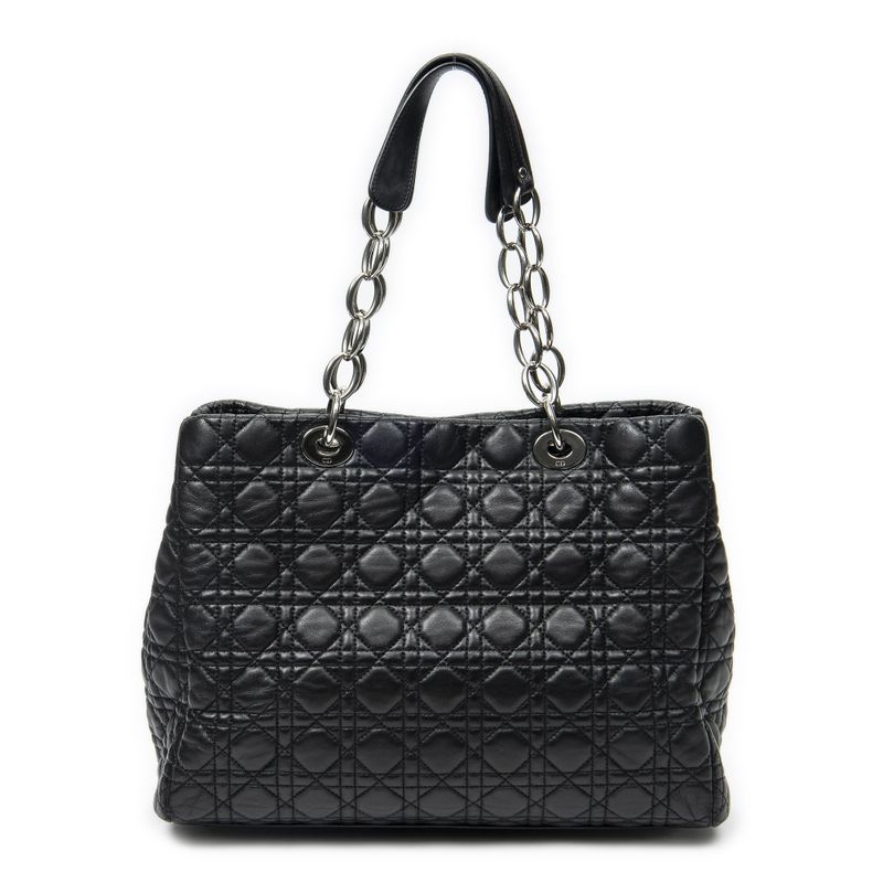 Dior Soft Shopping Tote Black Cannage Lambskin Leather