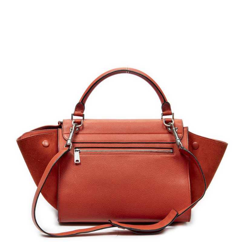 Celine Small Medium Swing Red Grain Calfskin Leather Shoulder Bag