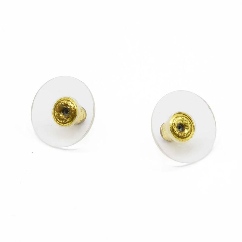 Chanel Earrings CC Logo Hoop Dice Champagne Gold