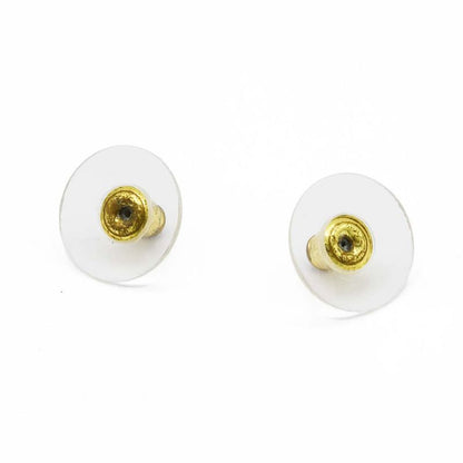 Chanel Earrings CC Logo Hoop Dice Champagne Gold
