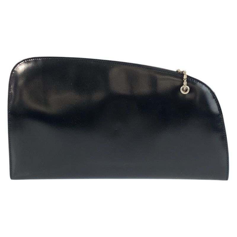Prada Navy Silver Enamel Chain Shoulder Bag