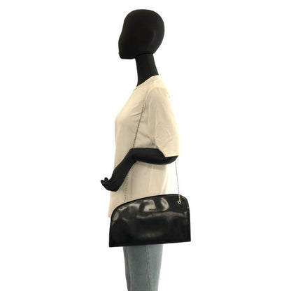 Prada Navy Silver Enamel Chain Shoulder Bag