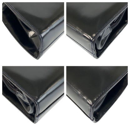 Prada Navy Silver Enamel Chain Shoulder Bag