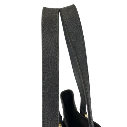 Gucci Black Gold GG Canvas Leather Tote Shoulder Bag