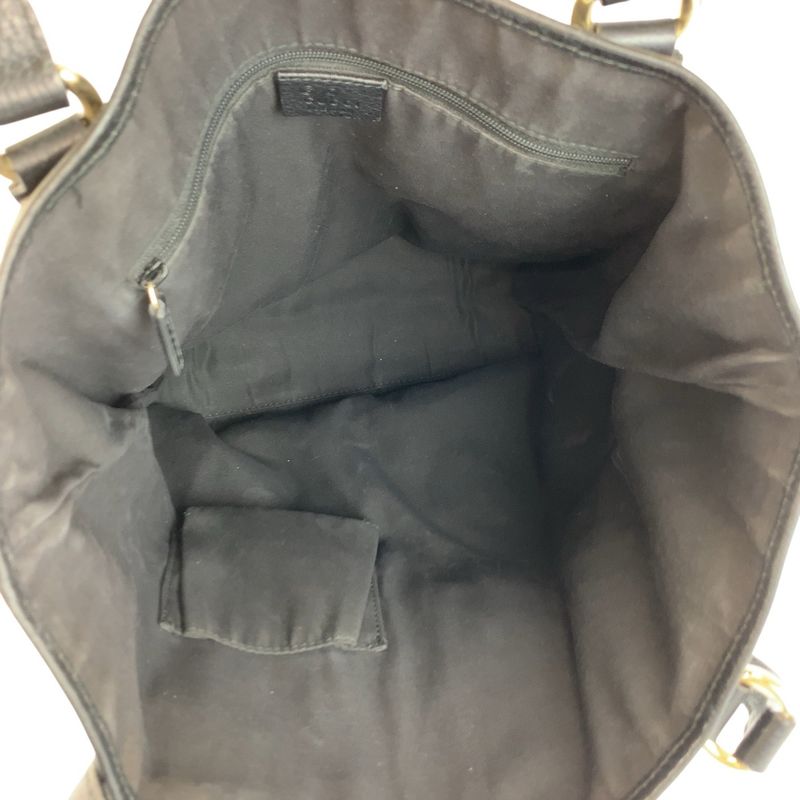 Gucci Black Gold GG Canvas Leather Tote Shoulder Bag