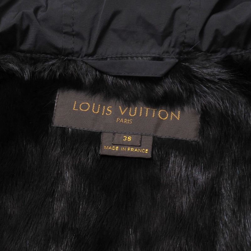 Louis Vuitton Vest 38 Weasel Long Gilet Hooded Zip Up Fur Hoodie