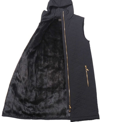 Louis Vuitton Vest 38 Weasel Long Gilet Hooded Zip Up Fur Hoodie