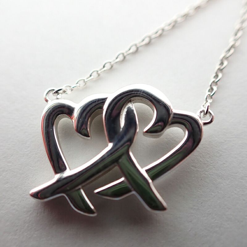 Tiffany & Co 925 Double Loving Pendant Necklace
